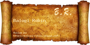 Balogi Robin névjegykártya